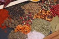 Composition with different spices and herbs Royalty Free Stock Photo