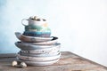 Composition with dinnerware on table Royalty Free Stock Photo