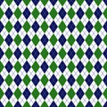 Green and Navy Argyle Seamless Pattern