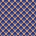 Orange and Navy Plaid Seamless Pattern