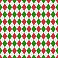 Red and Green Argyle Seamless Pattern