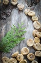 Composition of dried figs and the branches of fir