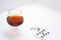 Composition of drinking and playing cards. Royalty Free Stock Photo