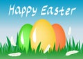 Composition Easter eggs. Holiday background. Royalty Free Stock Photo