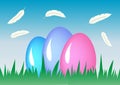 Composition Easter eggs. Holiday background. Royalty Free Stock Photo