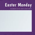 Composition of easter monday text and copy space on multi coloured background Royalty Free Stock Photo