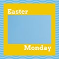 Composition of easter monday text and copy space on multi coloured background Royalty Free Stock Photo