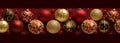 A composition of elegant red and gold Christmas ornaments arranged in a visually pleasing pattern, adding a touch of Royalty Free Stock Photo