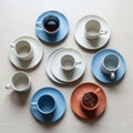The composition emphasizes simplicity and elegance in tableware design Royalty Free Stock Photo