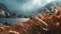 A serene and blurred photograph of a natural landscape, where the gentle foreground light is subtly in focus. Generative AI Royalty Free Stock Photo