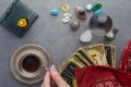 Composition of esoteric objects, used for healing and fortune-telling Royalty Free Stock Photo