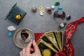 Composition of esoteric objects, used for healing and fortune-telling Royalty Free Stock Photo