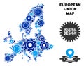 Composition European Union Map of Gears