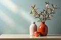 A minimalist still life: Vase, flower, and clean, serene simplicity Royalty Free Stock Photo