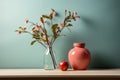 A minimalist still life: Vase, flower, and clean, serene simplicity Royalty Free Stock Photo