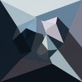 Composition featuring angular shapes and facets in shades of blue Royalty Free Stock Photo