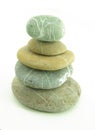 composition with five similar zen stones on white Royalty Free Stock Photo