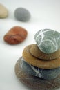 composition with five zen stones cut on the right Royalty Free Stock Photo