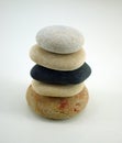 composition with five zen stones on white Royalty Free Stock Photo