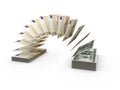 Composition with flying banknotes Royalty Free Stock Photo