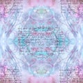 Composition of font and plants on a watercolor background. Handwritten font - seamless pattern. Use printed materials, signs,