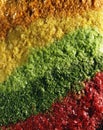 Composition of food coloring powders Royalty Free Stock Photo