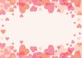 Composition of frame formed with hearts with copy space on cream background