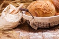 Composition of fresh bread, cereals and grains Royalty Free Stock Photo