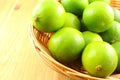 Fresh lime fruits in a basket Royalty Free Stock Photo