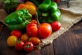 Composition of fresh mixed vegetables just picked Royalty Free Stock Photo