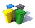 Composition of Garbage bins in colors