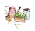 Composition with gardening objects