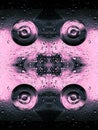 composition of glass,raindrops and circles,light pink and black colors