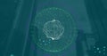 Composition of globe with networks of connections and cityscape Royalty Free Stock Photo
