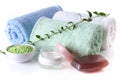 Composition of hygiene and wellness accessories Royalty Free Stock Photo