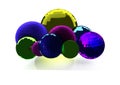 Spheres , Various colors, sizes In 3D design. Royalty Free Stock Photo