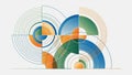 Composition includes concentric circles and intersecting arcs creating Royalty Free Stock Photo