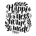 Composition with inscription - happiness homemade Royalty Free Stock Photo