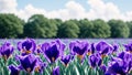 A Composition Of An Inspiring Image Of Purple Flowers In A Field AI Generative