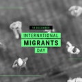 Composition of international migrants day text over diverse people figurines