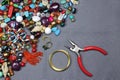 Composition of jewelry making supplies Royalty Free Stock Photo