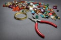 Composition of jewelry making supplies Royalty Free Stock Photo