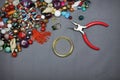 Composition of jewelry making supplies Royalty Free Stock Photo