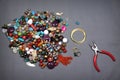 Composition of jewelry making supplies Royalty Free Stock Photo