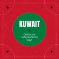 Composition of kuwait independence day text over shapes