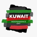 Composition of kuwait independence day text over shapes