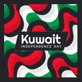 Composition of kuwait independence day text over shapes