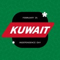 Composition of kuwait independence day text over shapes