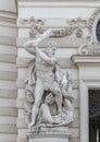 Composition The Labours of Hercules in front of Hofburg Palace.Austria.Vienna Royalty Free Stock Photo