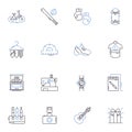 Composition line icons collection. Harmony, Melody, Arrangement, Chord, Structure, Rhythm, Texture vector and linear